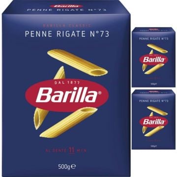 Barilla Penne Rigate Nr. 73 500 g – italienische Pasta mit Rillen für perfekten Saucenhalt