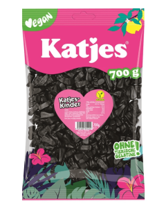 Katjes Kinder Vegan 700g klassische salzige Hartlakritz-Katzen, vegan