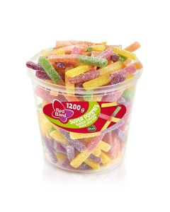 Red Band Super Pommes Supersauer saure Fruchtgummistäbchen mit Zuckerschicht