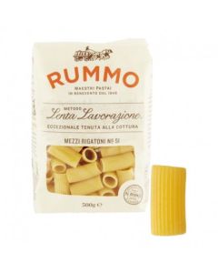 Rummo Mezzi Rigatoni Nr. 51 500 g – italienische Hartweizenpasta mit Rillen für extra Saucenhalt, al dente