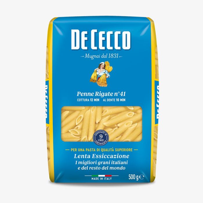 De Cecco Penne Rigate Nr. 41 500 g – Premium italienische Pasta mit Rillen für extra Saucenhalt De Cecco Penne Rigate Nr. 41 500 g – Premium italienische Pasta mit Rillen für extra Saucenhalt