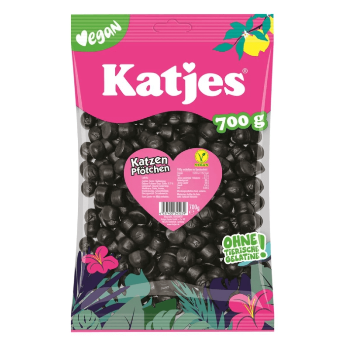 Katjes Katzen Pfötchen 700g vegane weiche Lakritzpfötchen mit intensivem Geschmack Katjes Katzen Pfötchen 700g vegane weiche Lakritzpfötchen mit intensivem Geschmack