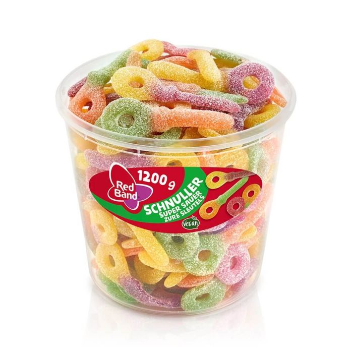 Red Band Fruchtgummi Schnuller Supersauer extrem saure Fruchtgummi-Schnuller mit Zuckerschicht