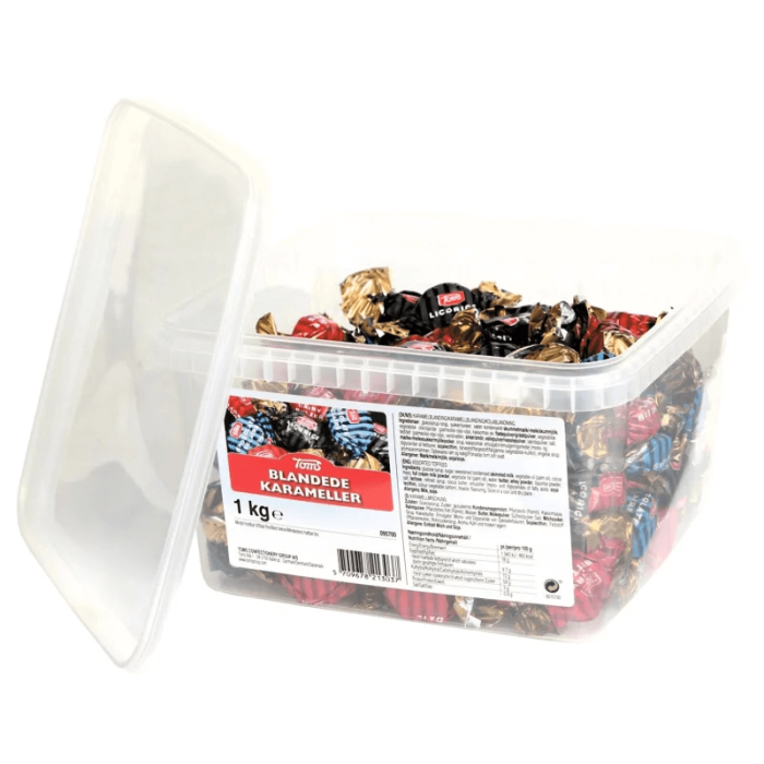 Toms Blandede Karameller 1000g gemischte Karamellen mit Sahne Lakritz Schokolade und Minze Toms Blandede Karameller 1000g gemischte Karamellen mit Sahne Lakritz Schokolade und Minze