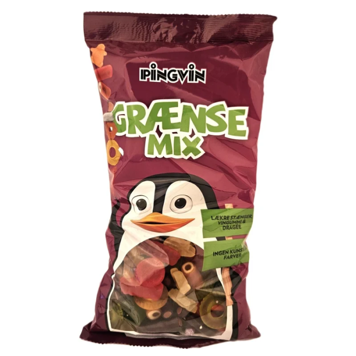 Pingvin Grænse Mix 800g Mischung aus Lakritz, Fruchtgummi und Weingummi