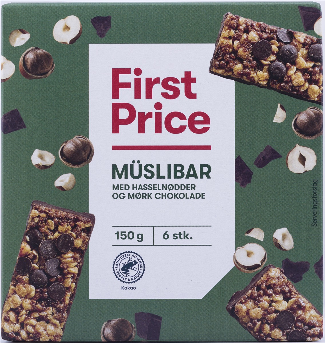 Müsli riegel choko/hassel 6 stück - 150 g