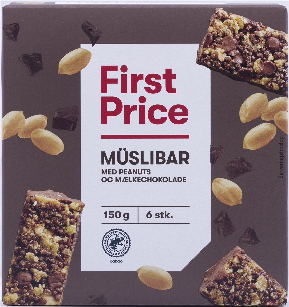 Müsli riegel choko/peanut 6 stück - 150 g