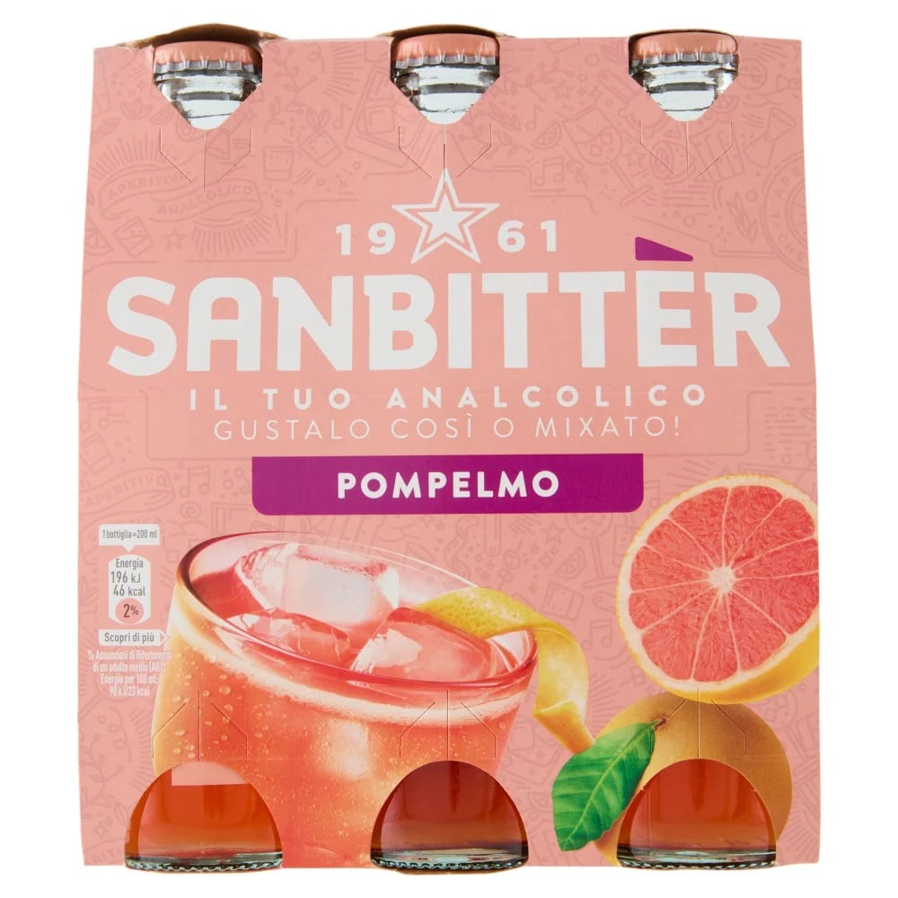 Sanbittèr Emozioni Pompelmo 24 x 20 cl - 24*0,2l
